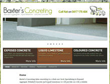 Tablet Screenshot of baxtersconcreting.com.au